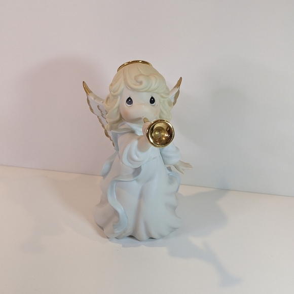Tree Topper Precious Moments Sing in Excelsis Deo Angel  Vintage Bisque Figurine - Picture 1 of 6